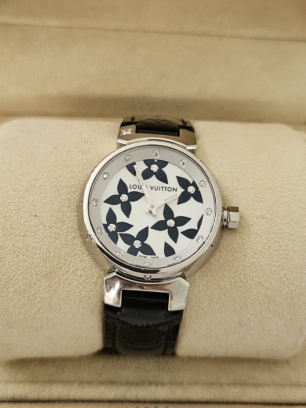 Louis Vuitton Tambour Lovely Diamonds Watch - Black & White